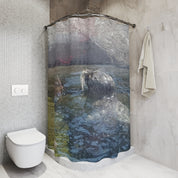 Walrus in Water Nature Scene Shower Curtain