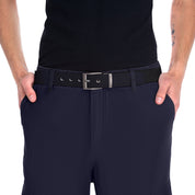 Classic Black Belt with Silver Buckle Fashion Accessory