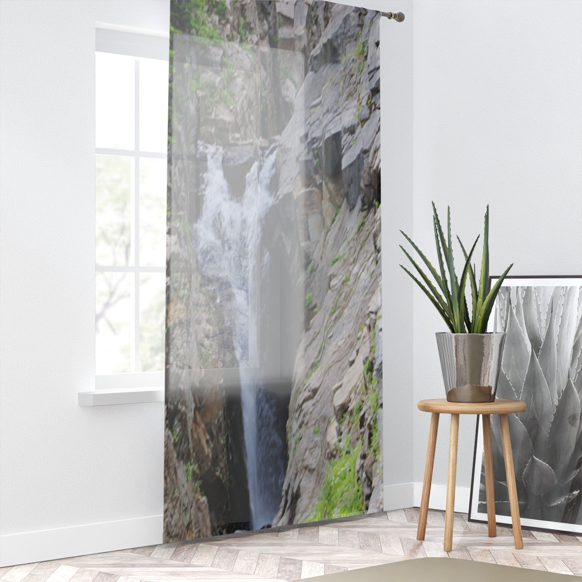 Waterfall Window Curtain, Nature Inspired, Scenic Views, Landscape Design, Relaxing Home Decor, Peaceful Atmosphere, Mountain Stream