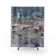 Beautiful Elk in Forest Landscape Shower Curtain