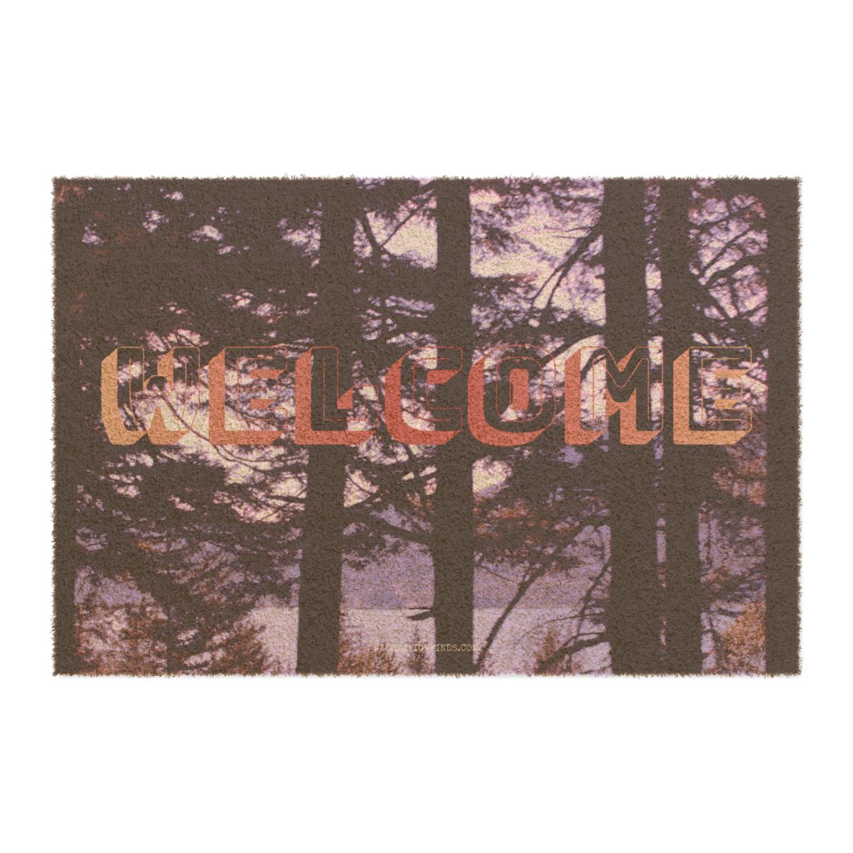 Welcome Forest Scene Doormat for Entrance Decor