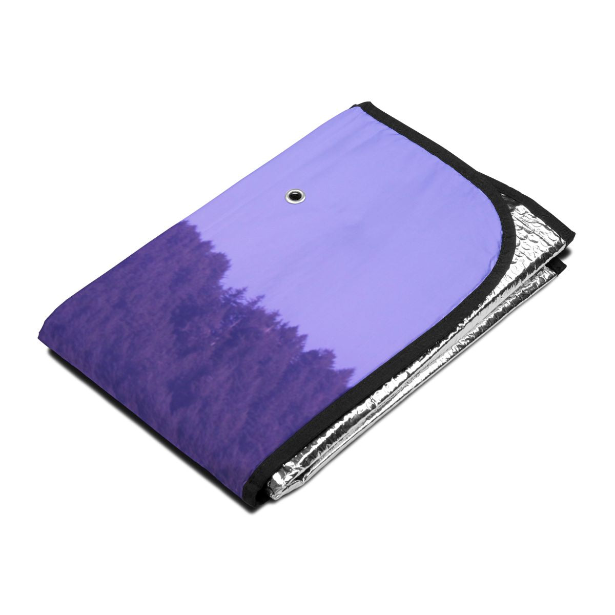 Purple Foldable Reflective Forest Design Sunshade