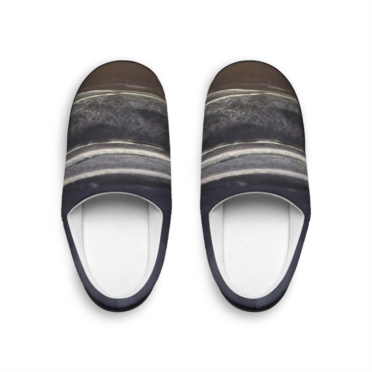 Stylish Black and Gray Patterned Indoor Slippers
