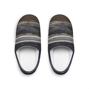 Stylish Black and Gray Patterned Indoor Slippers