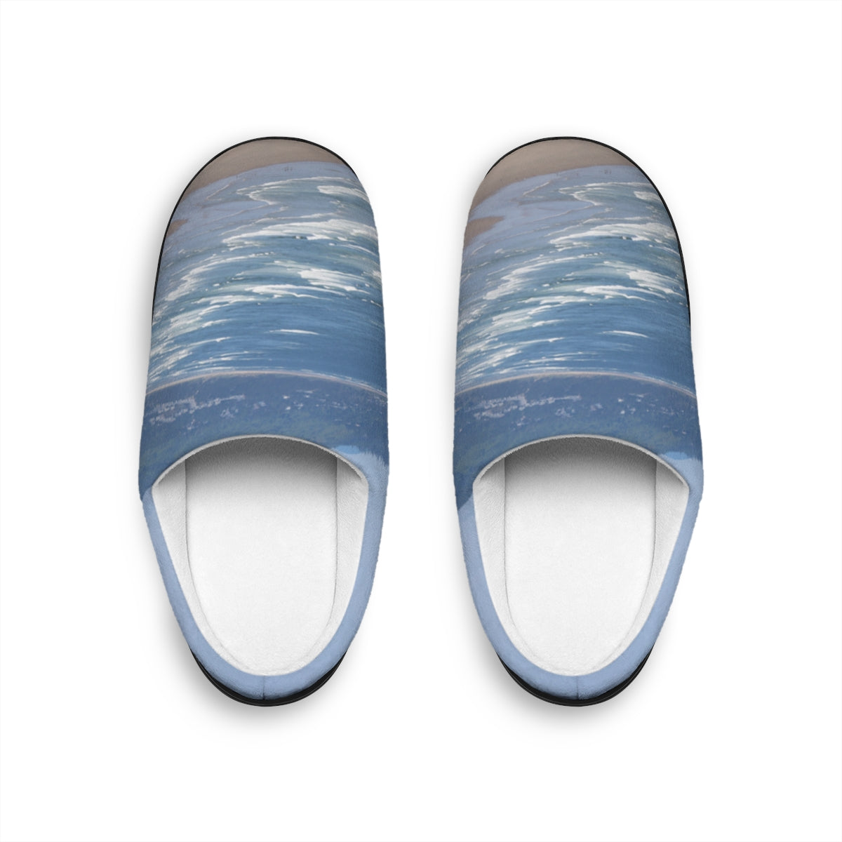Ocean Waves Blue and White Slip-On Footwear