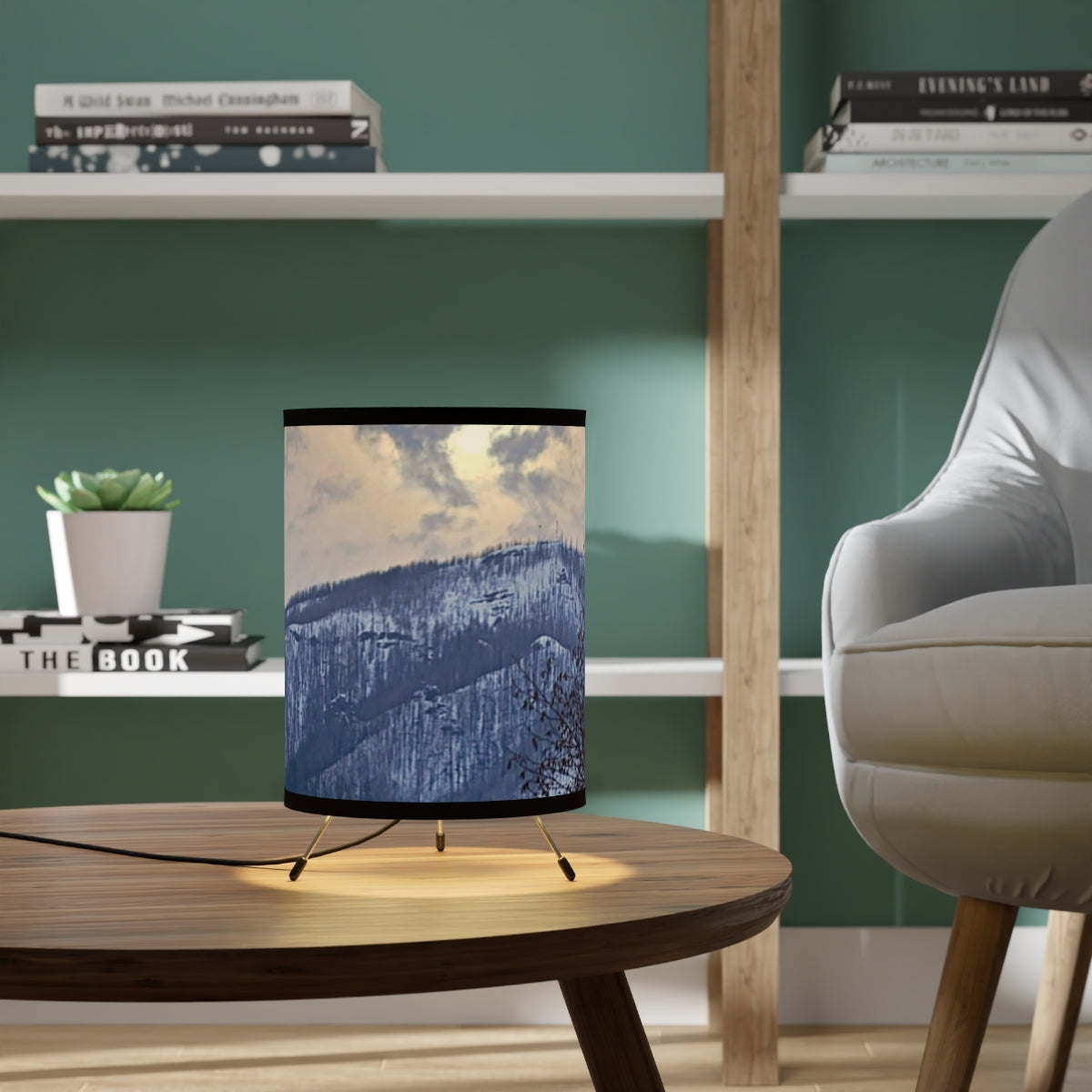 Sunset Winter Landscape Table Lamp Decor Product