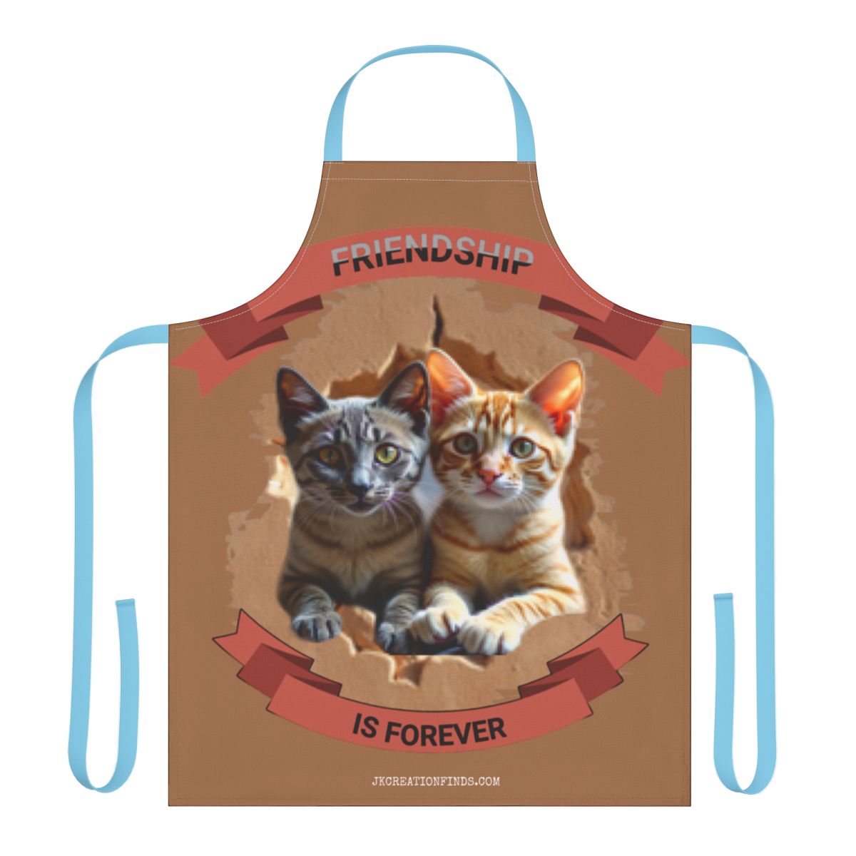 Friendship Is Forever Cat Design Apron for Animal Lovers