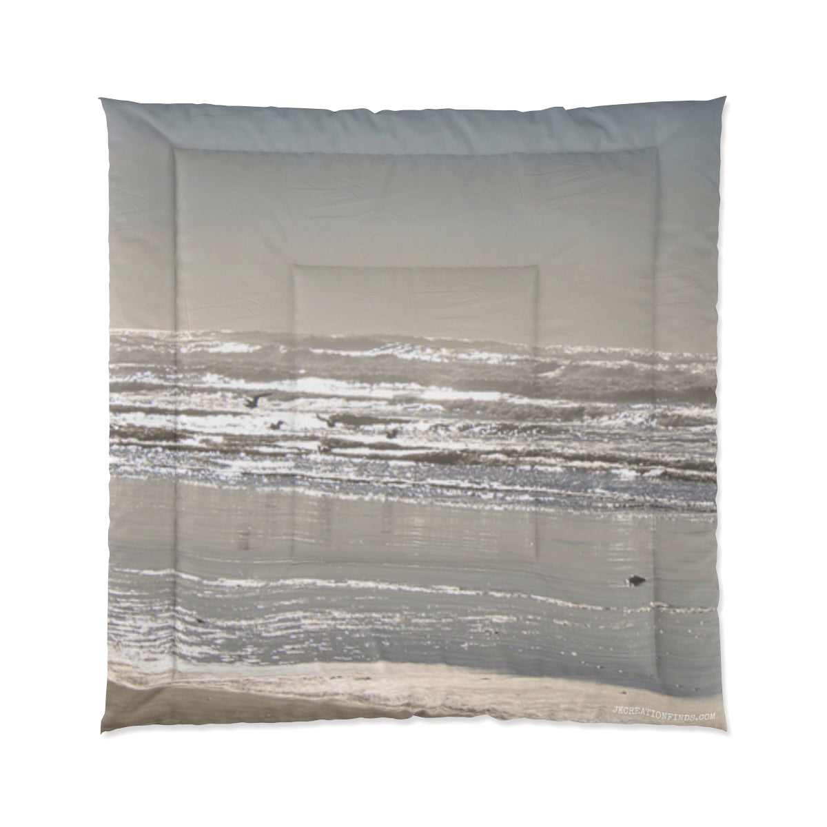 Coastal Waves Design Featuring Tranquil Beach Quilt