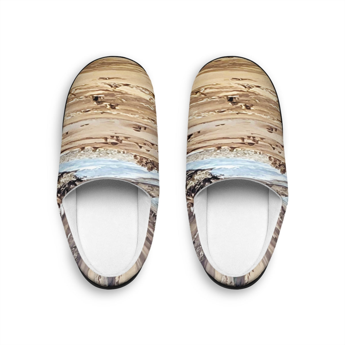 Beach Sand and Ocean Wave Printed Cozy House Slippers