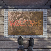 Welcome Mat with Forest Background Design Doormat