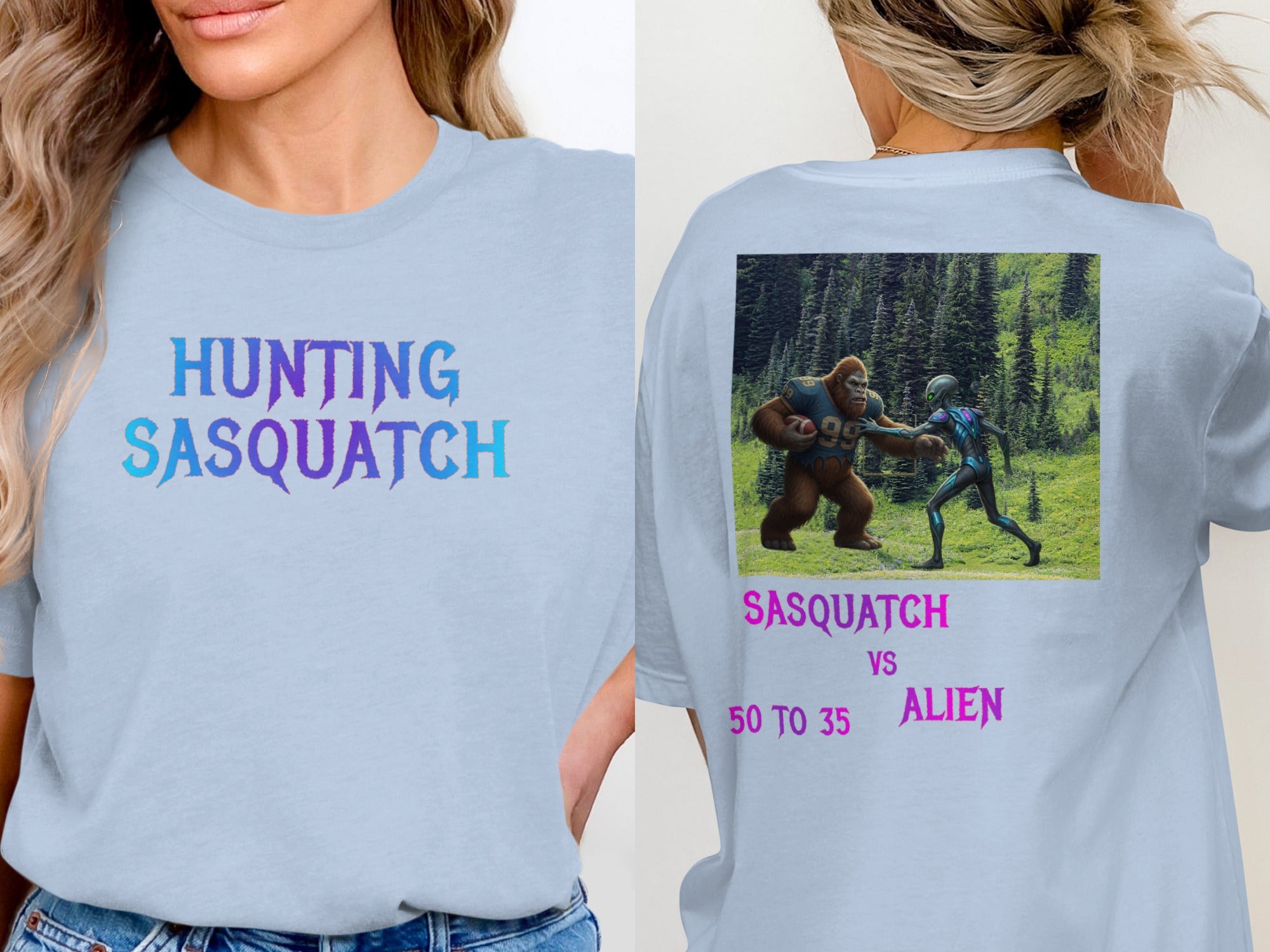 Hunting Sasquatch Sasquatch VS Alien Graphic Tee