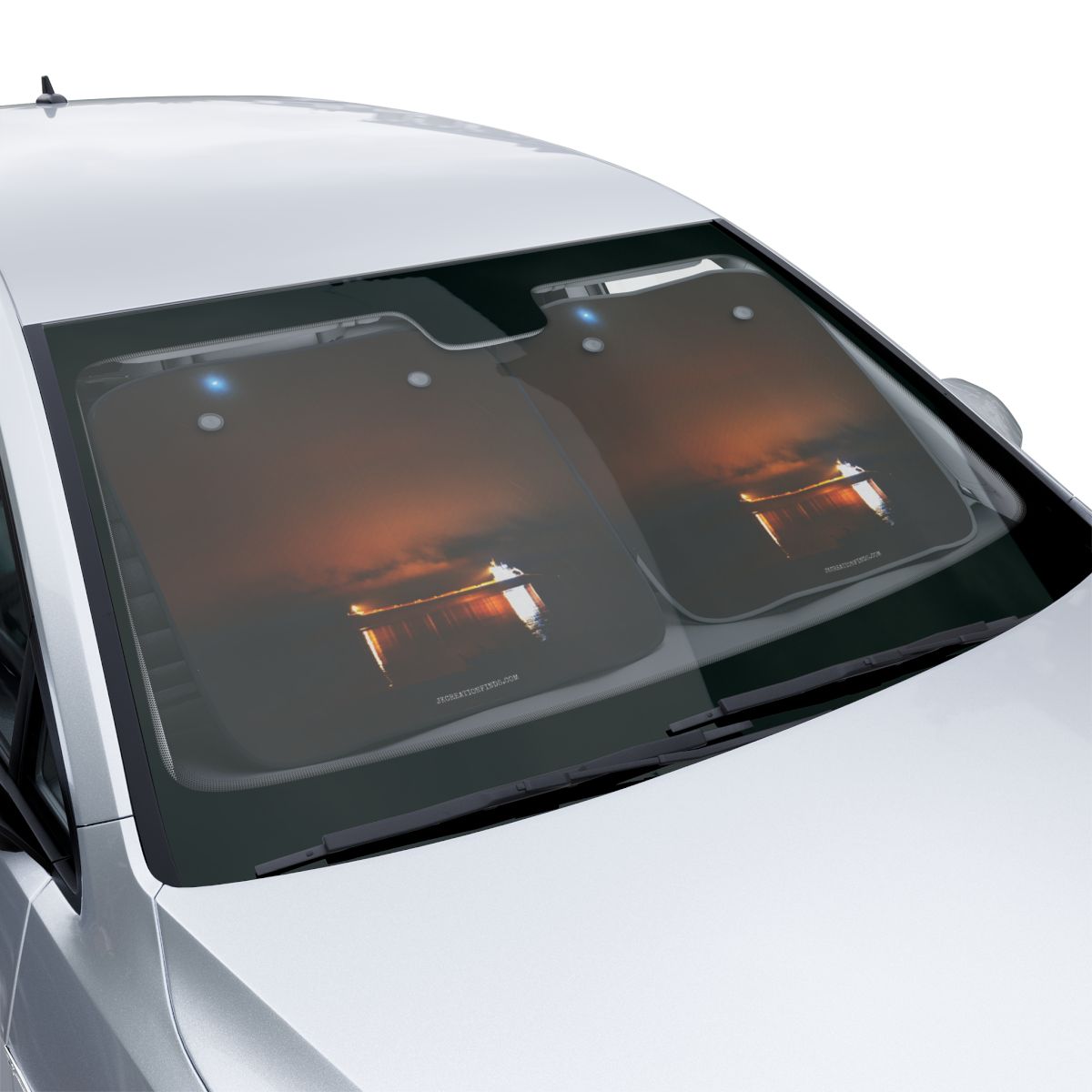 Sunset Lighthouse Car Windshield Sunshade Accessory