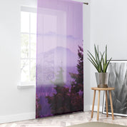 Misty Mountain Window Curtain, Purple Mountain Range View, Mountain Landscape Decor, Scenic Nature Art Curtain, Home Decor Curtains