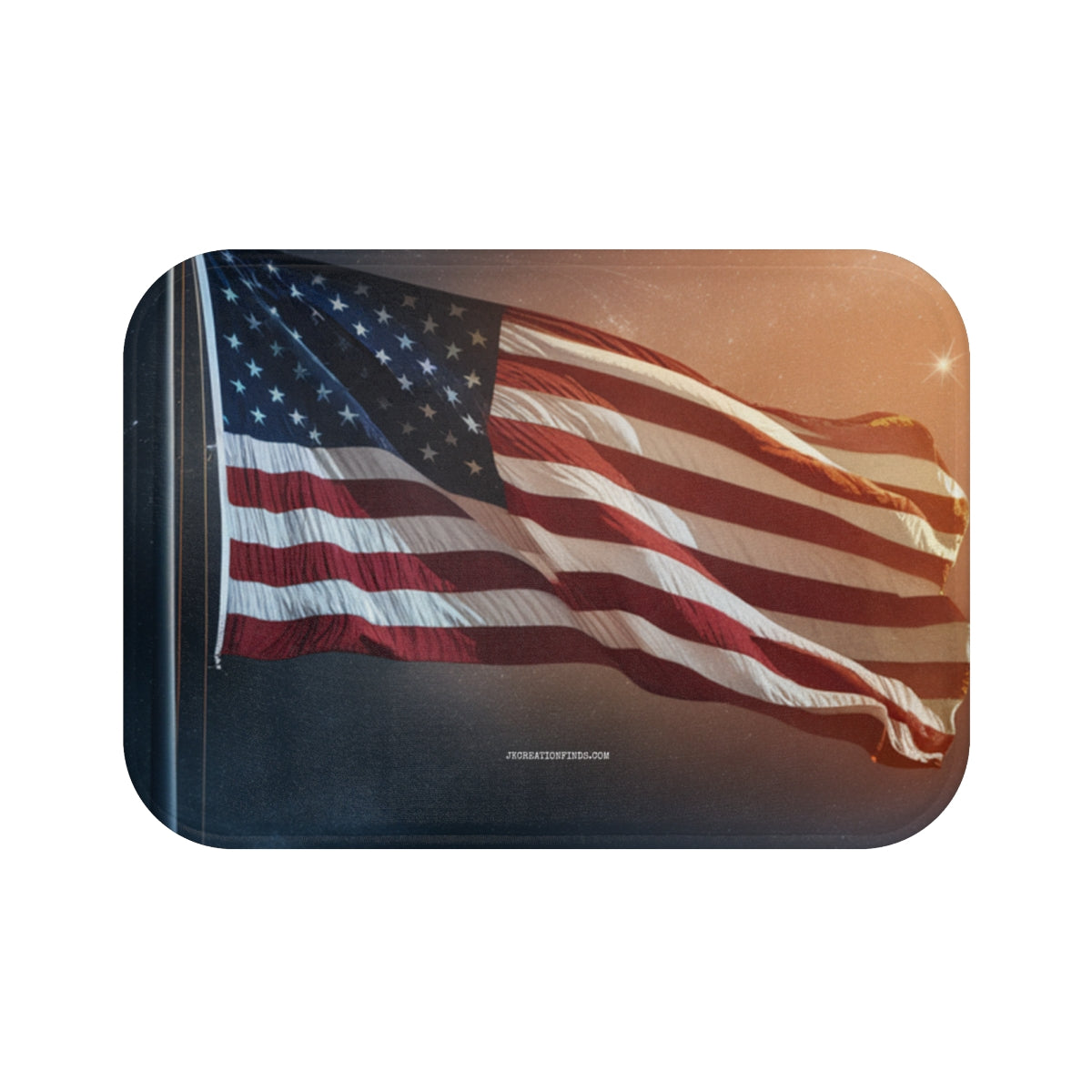 American Flag Sunset Design Print Rectangular Bath Mat
