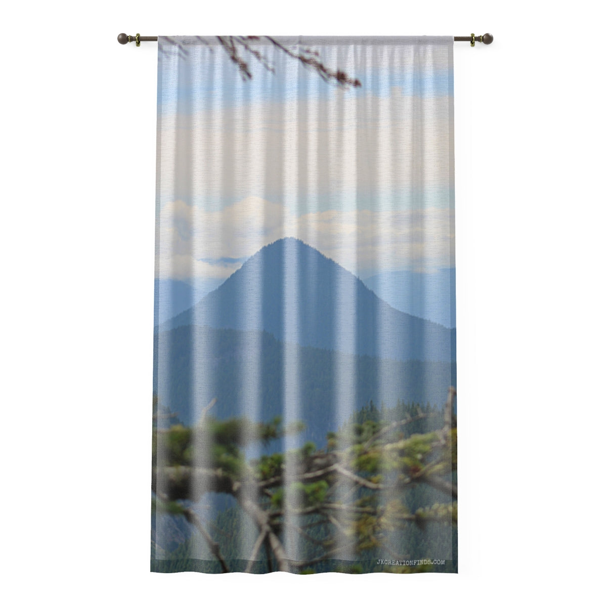 Mountain View Window Curtain, Scenic Landscape Drapes, Nature Inspired Decor, Forest Window Treatment, Peak Design Curtains, Home Interior