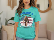 America Land of the Free Bigfoot Graphic T-shirt product type