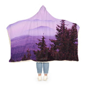 Cozy Hooded Blanket with Serene Mountain Landscape Design