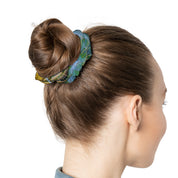 Elegant and Stylish Blue Patterned Hair Scrunchie