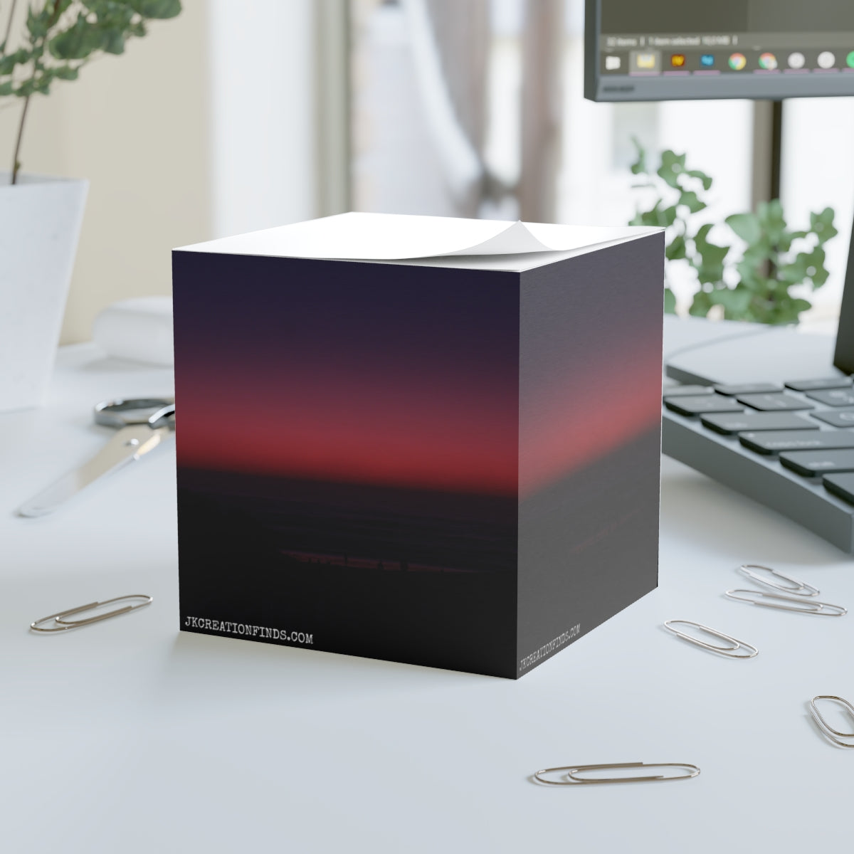 Stunning Sunset Print Sticky Note Cube for Office Desks