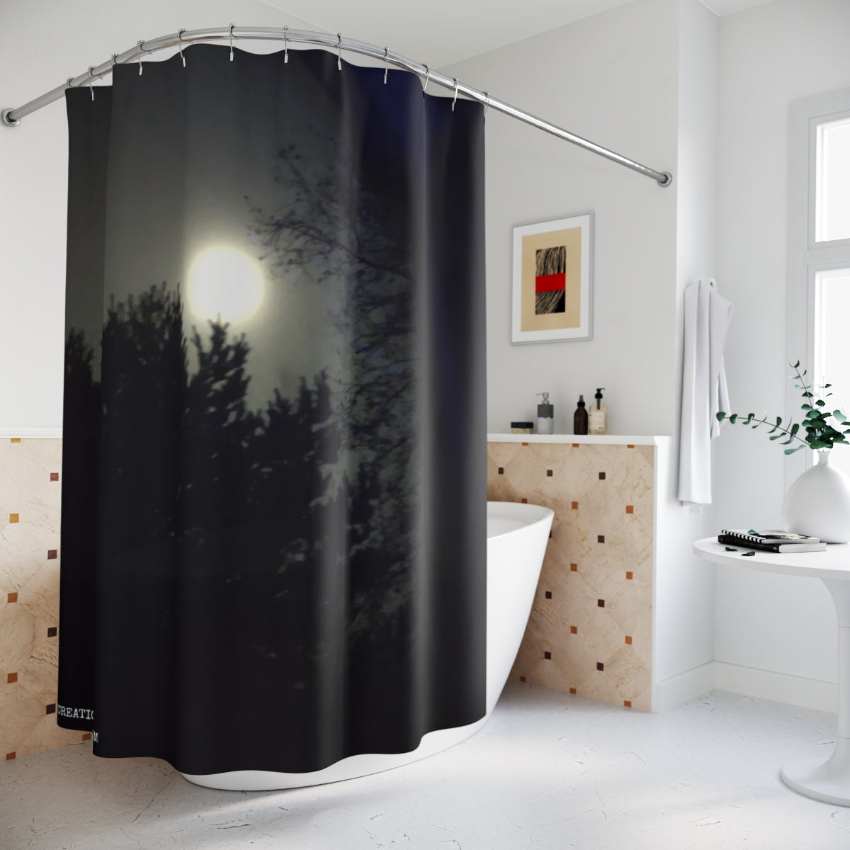Moonlit Forest Scene Blackout Curtain product