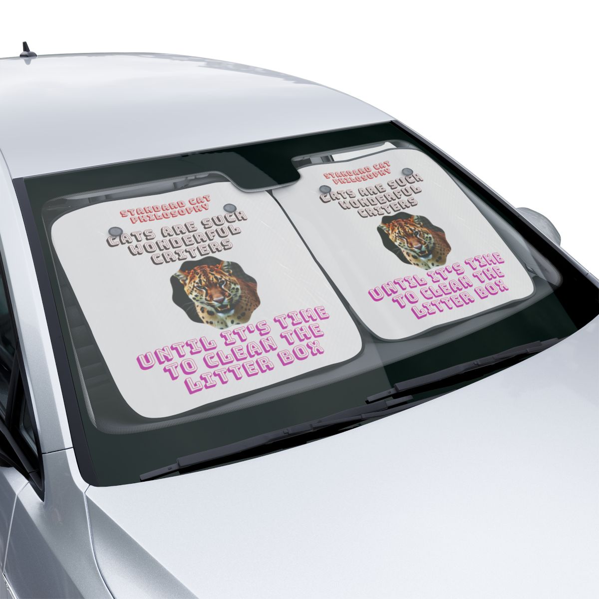 Cats Are Wonderful Critters Car Sunshade for Cat Lovers