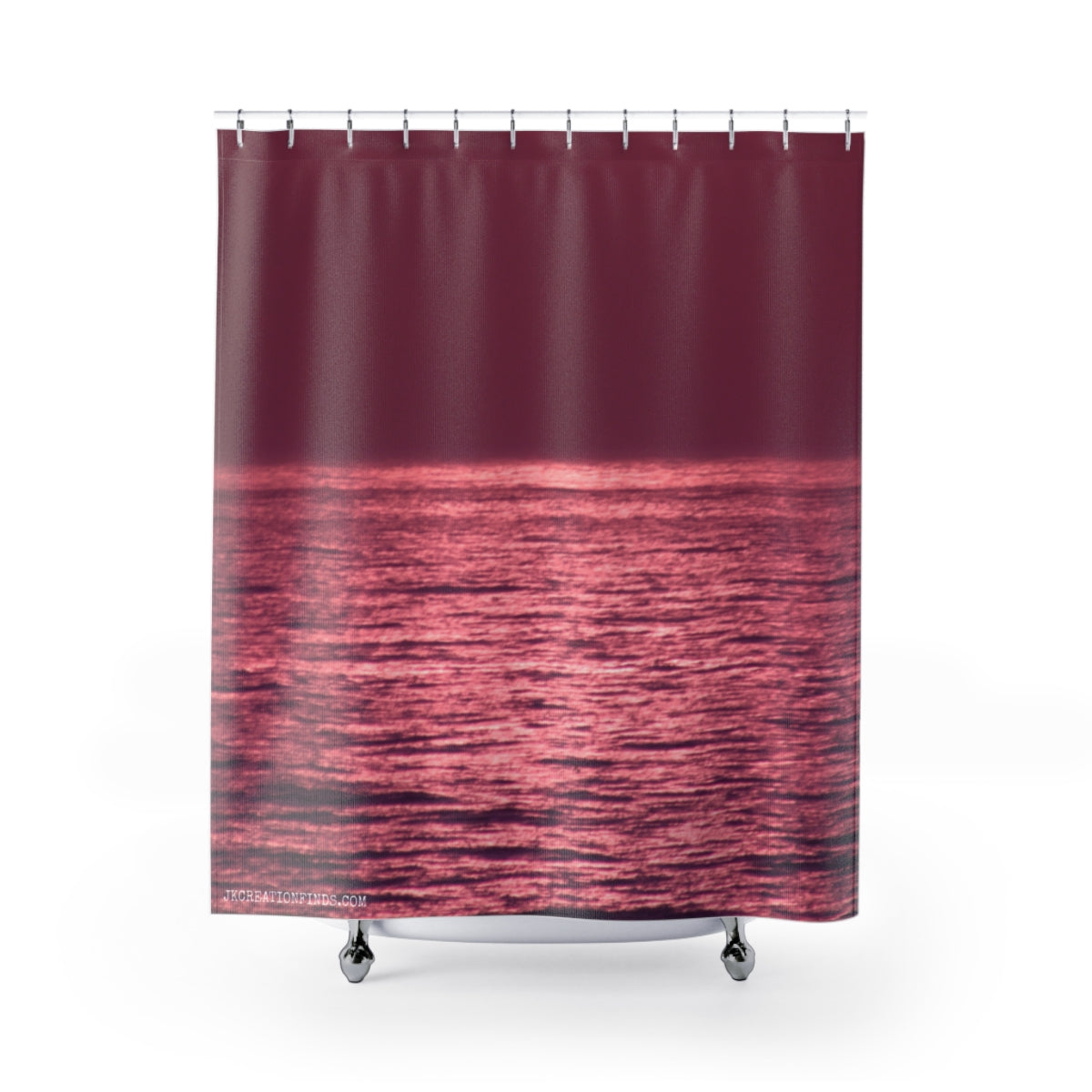 Stunning Red Sunset Over Water Shower Curtain Product