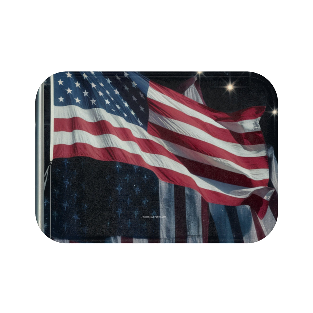 American Flag with Stars Patriotic Design Bath Mat