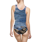 Scenic Coastal Waves Design One-Piece Swimsuit