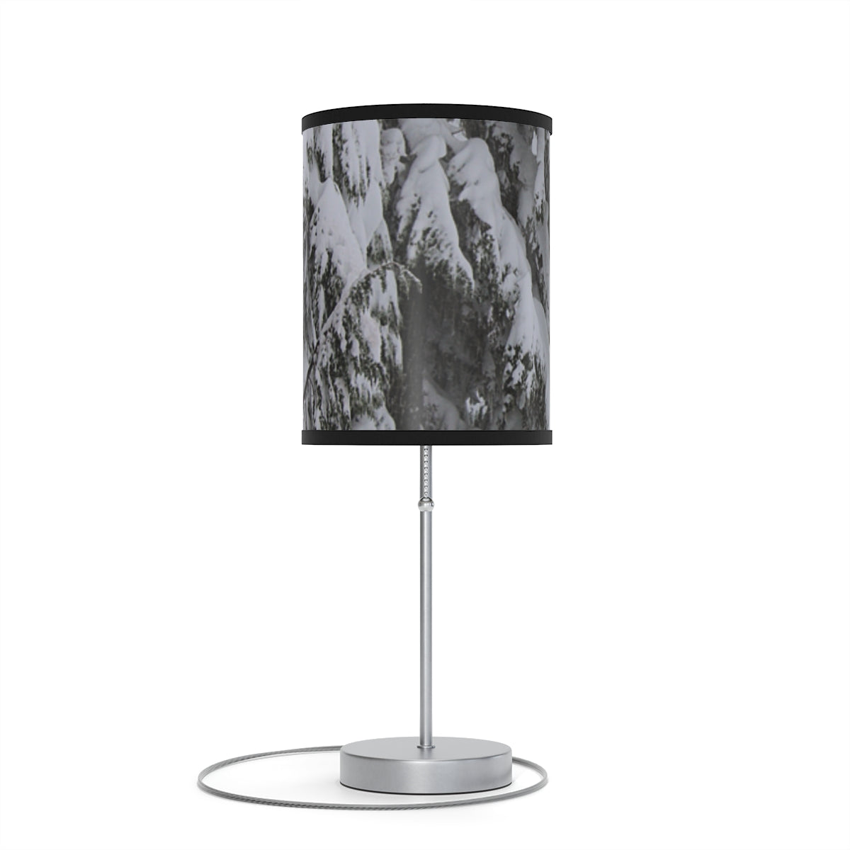 Snowy Mountain Printed Table Lamp Decor Piece