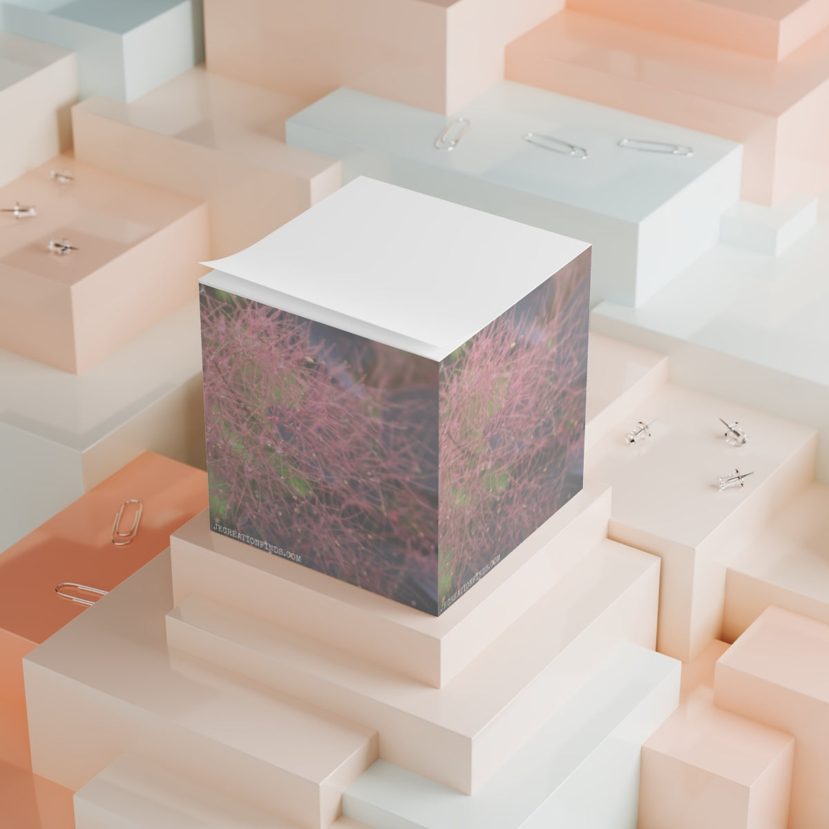 Abstract Pink and Green Geometric Design Cube