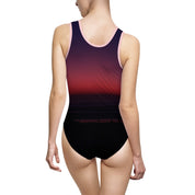 Stunning Red and Black Gradient Back Swimsuit