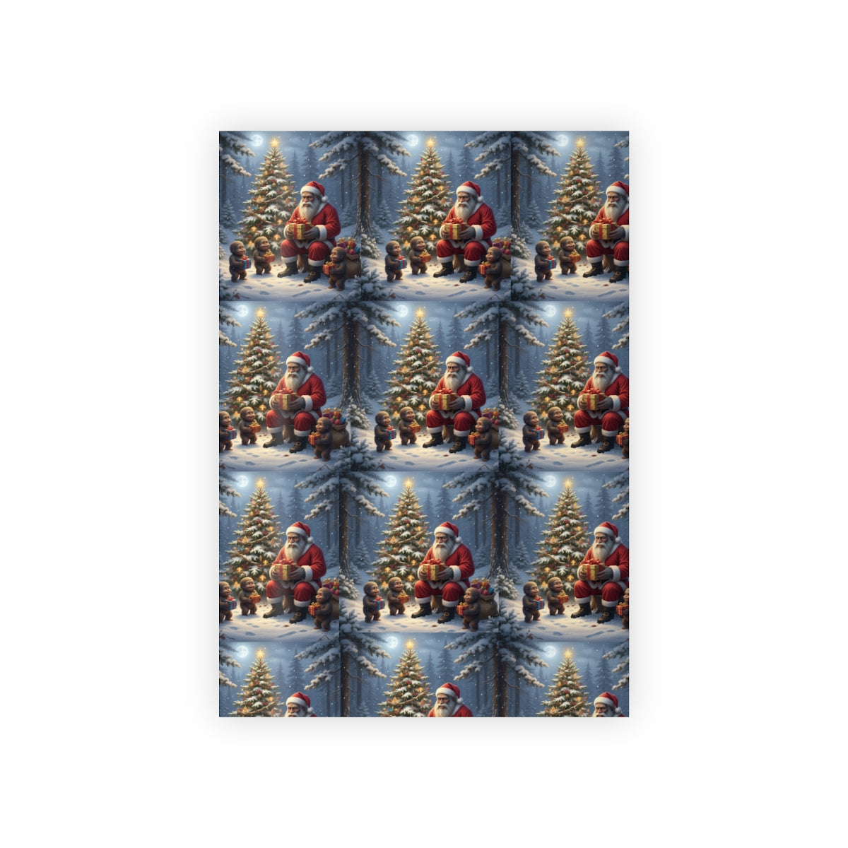 Santa Claus and Christmas Tree Winter Wonderland Design