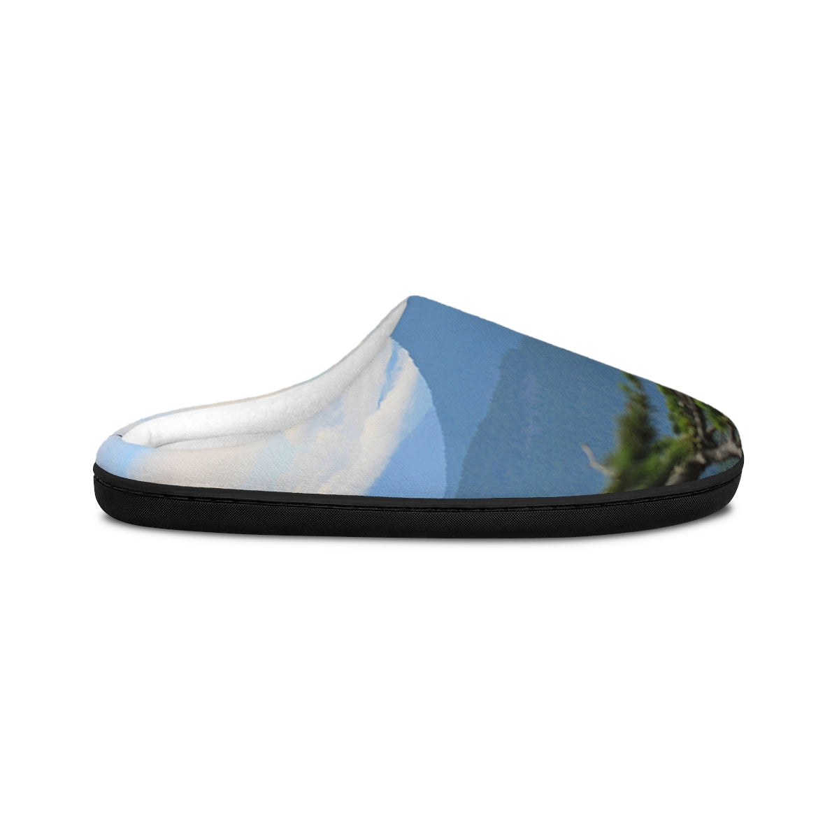 Serene Mountain and Lake Print Cozy House Slippers