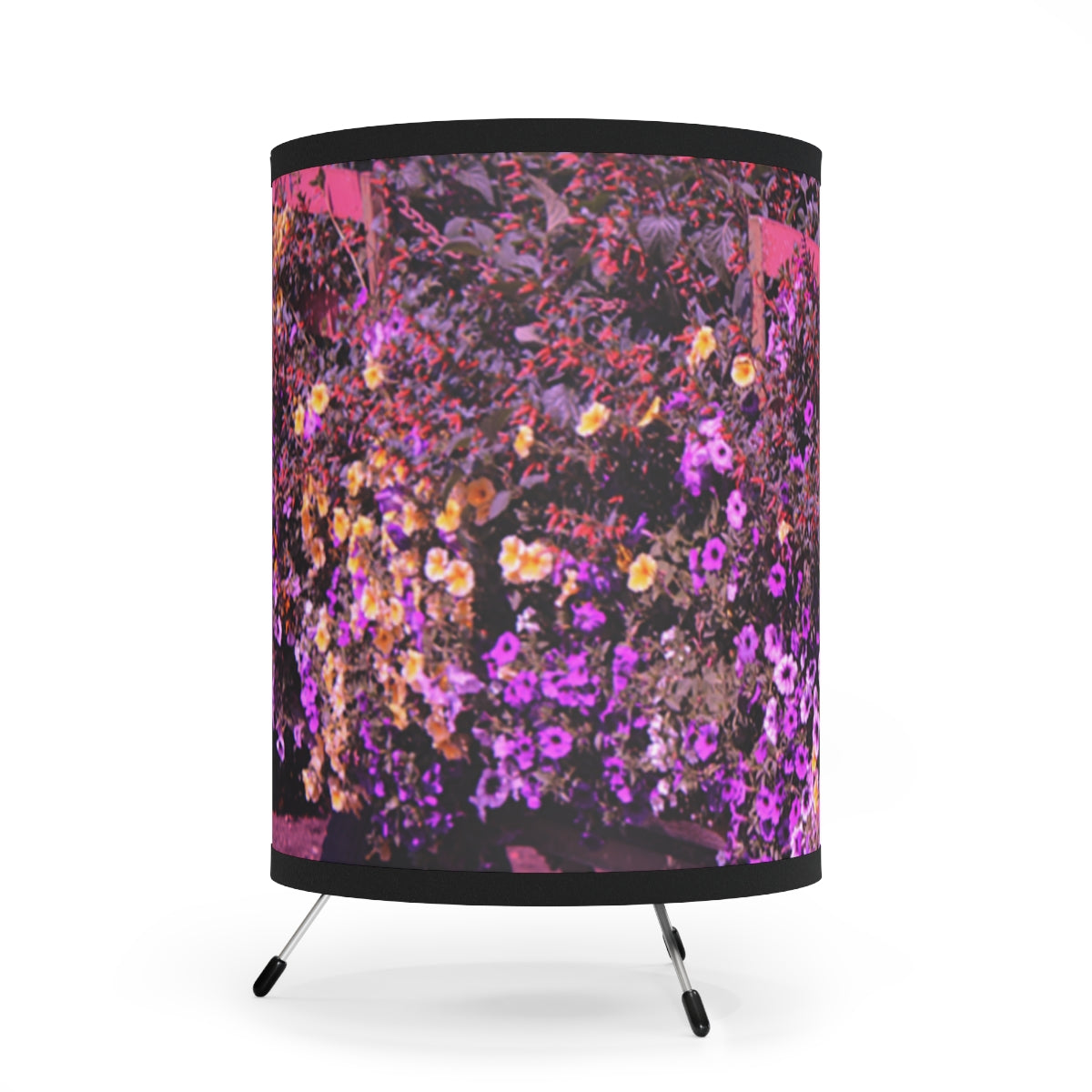 Vibrant Purple Flower Garden Patterned Lamp Shade