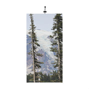 Scenic Mountain View With Tall Trees Poster