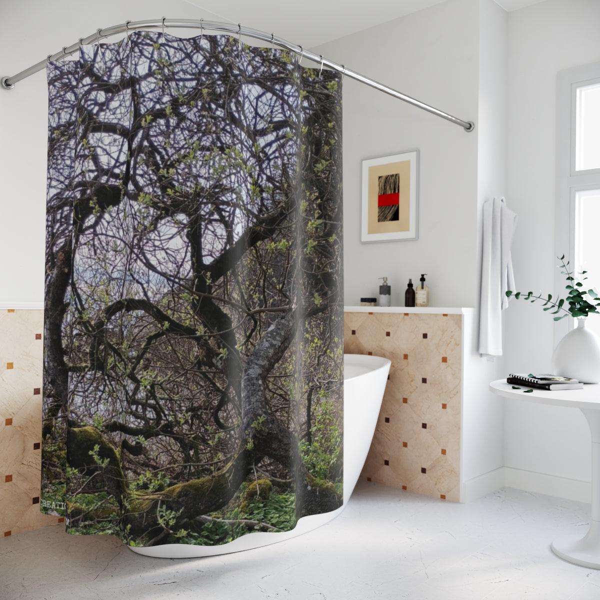 Enchanting Forest Scene Shower Curtain for Your Bathroom Decor
