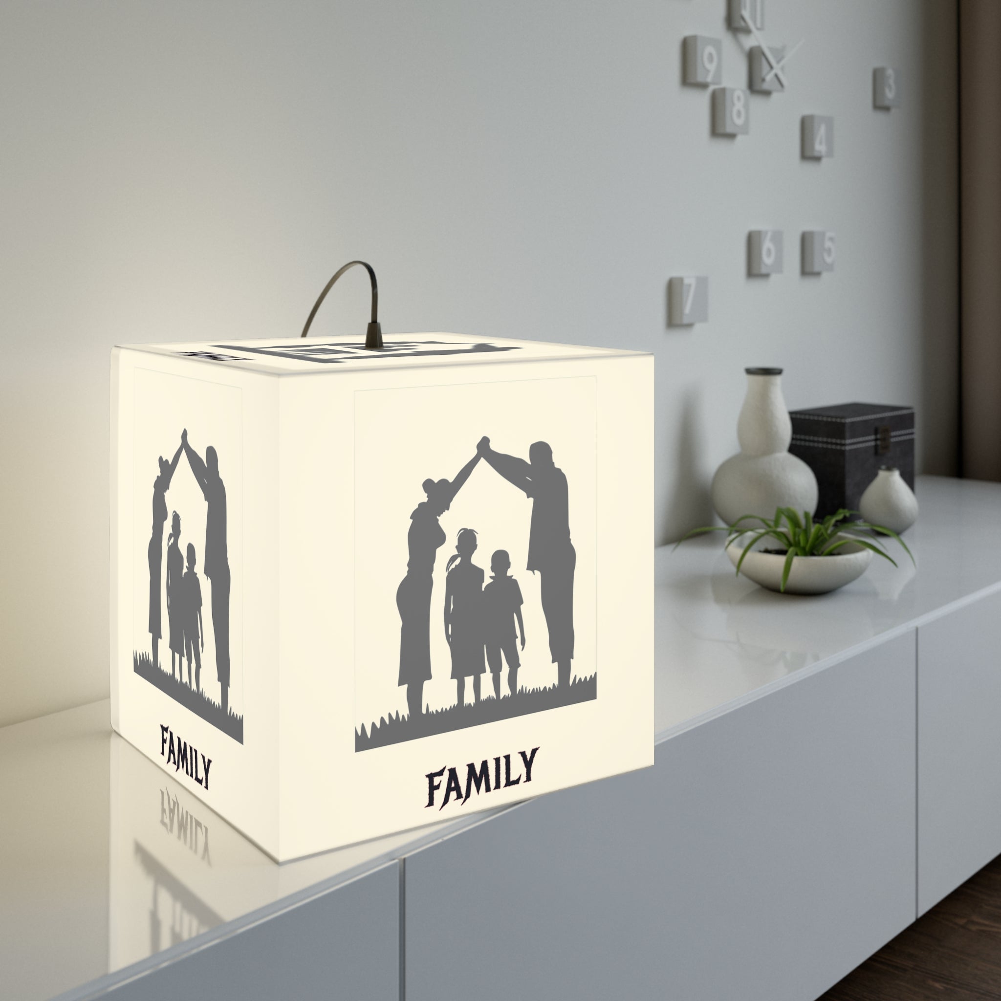 Family Silhouette Cube Light Home Decor product type