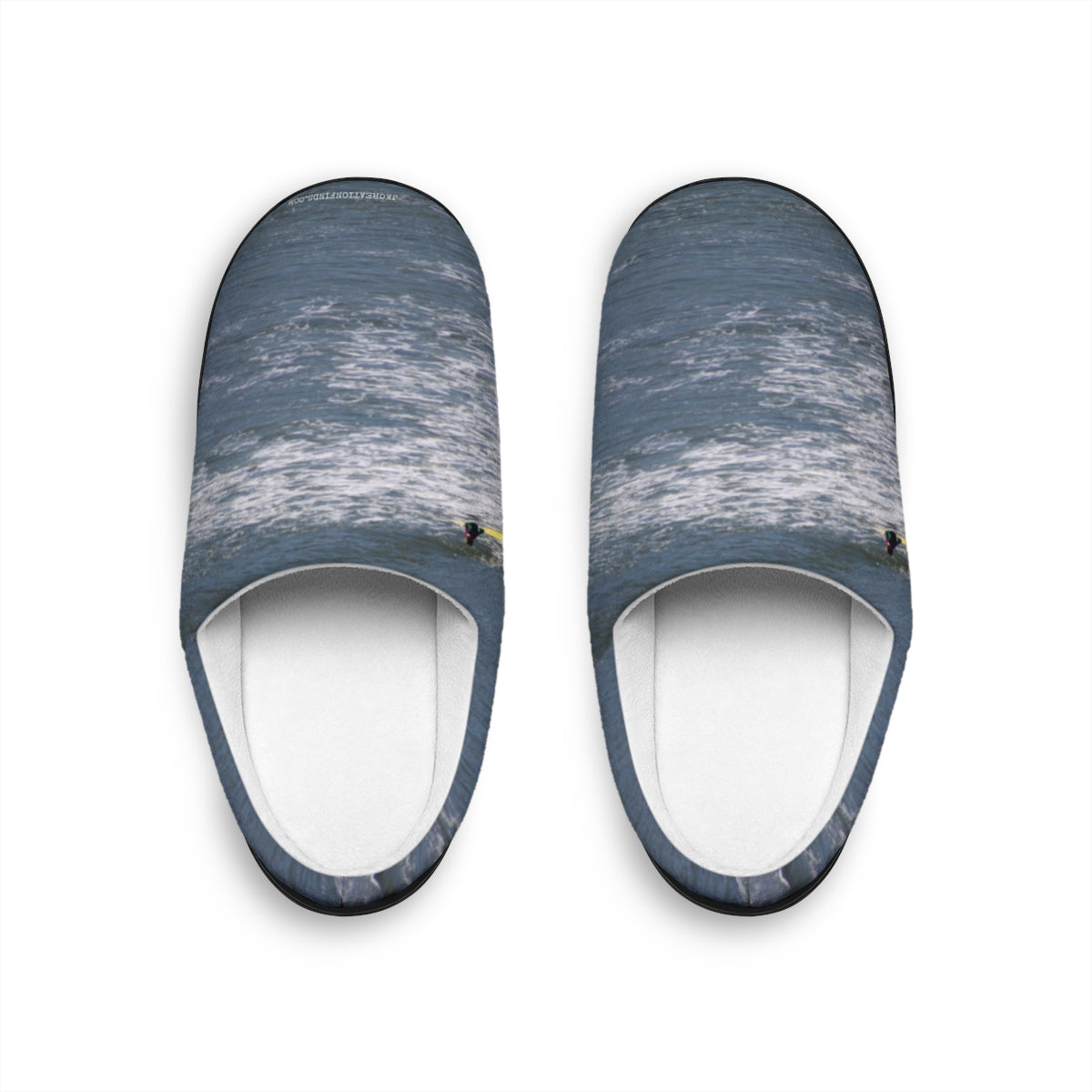 Ocean Waves Design Cozy Indoor Slip-on Footwear