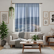 Ocean View Window Curtains, Coastal Decor Curtains, Beach Scene Home Decor, Coastal Living Room Decor, Beach House Window Treatments