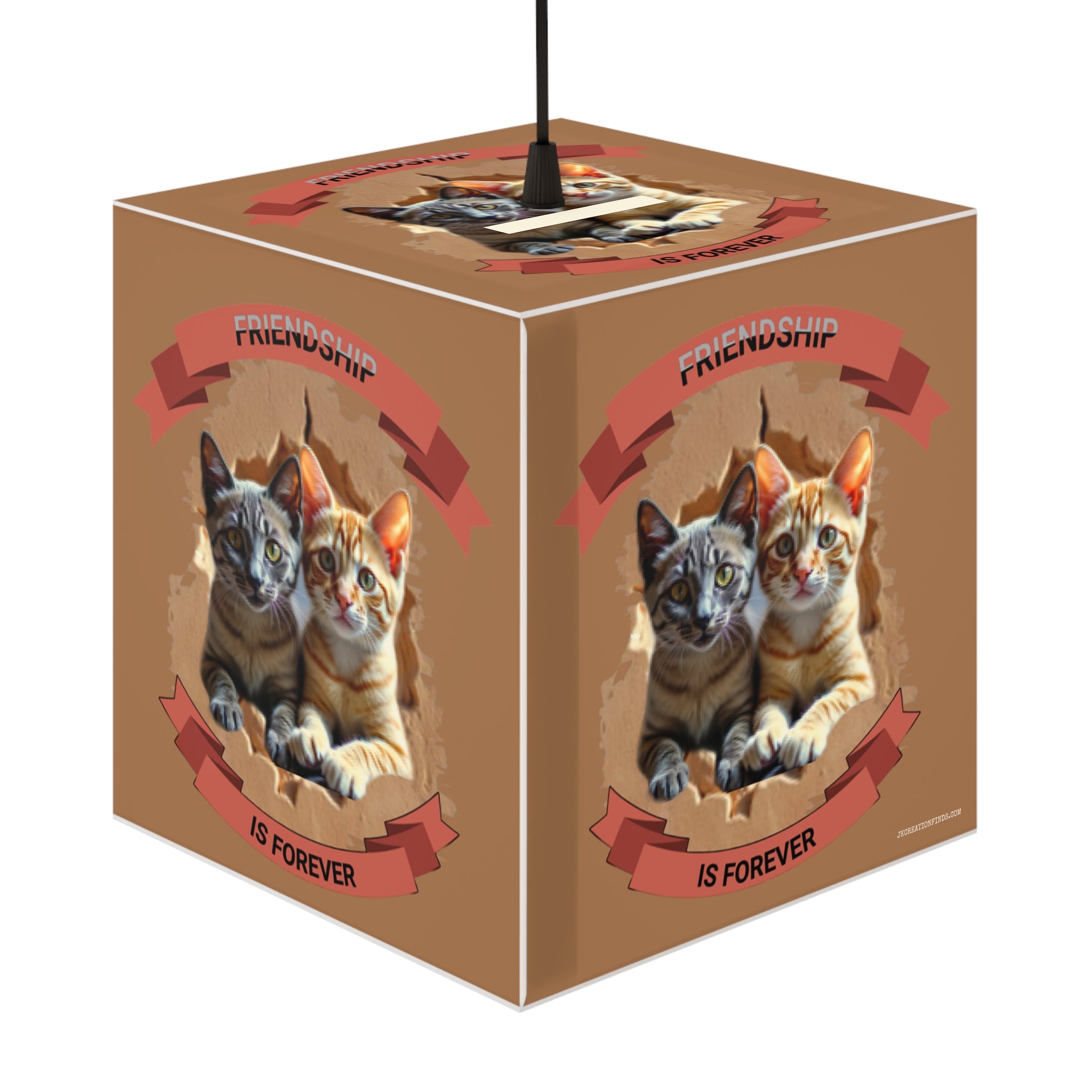 Friendship IS Forever Kittens Peeking Cube Hanging Light product type