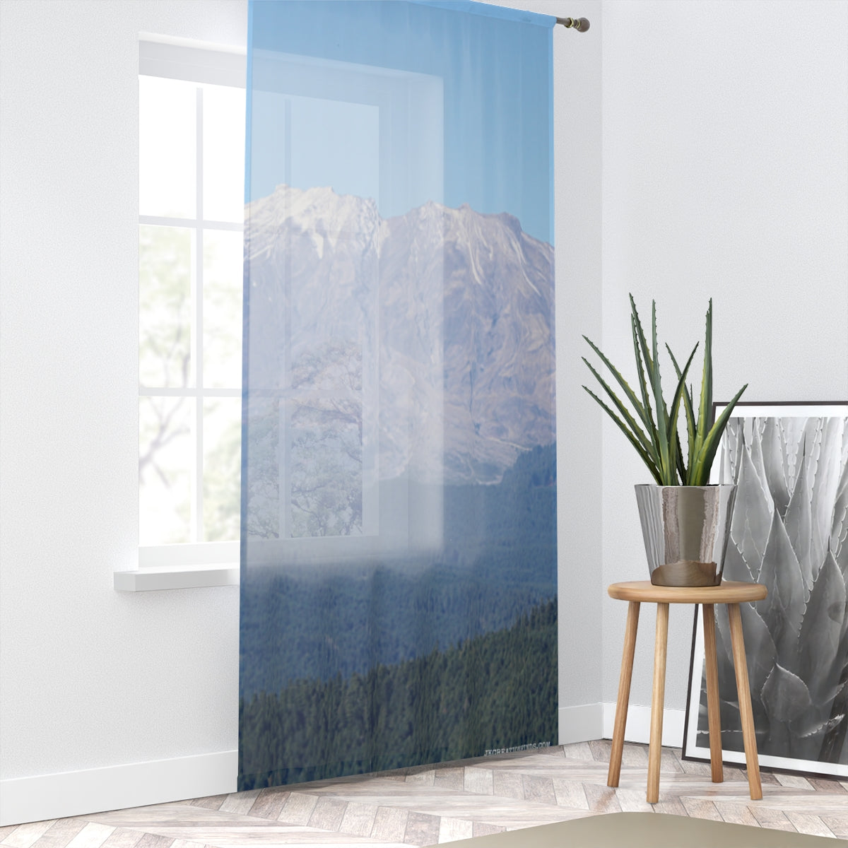 Mountain View Window Curtain, Snowy Peaks Window Curtain, Landscape Photo, Scenic Drapes, Nature Inspired Decor, Mountain Home Decor
