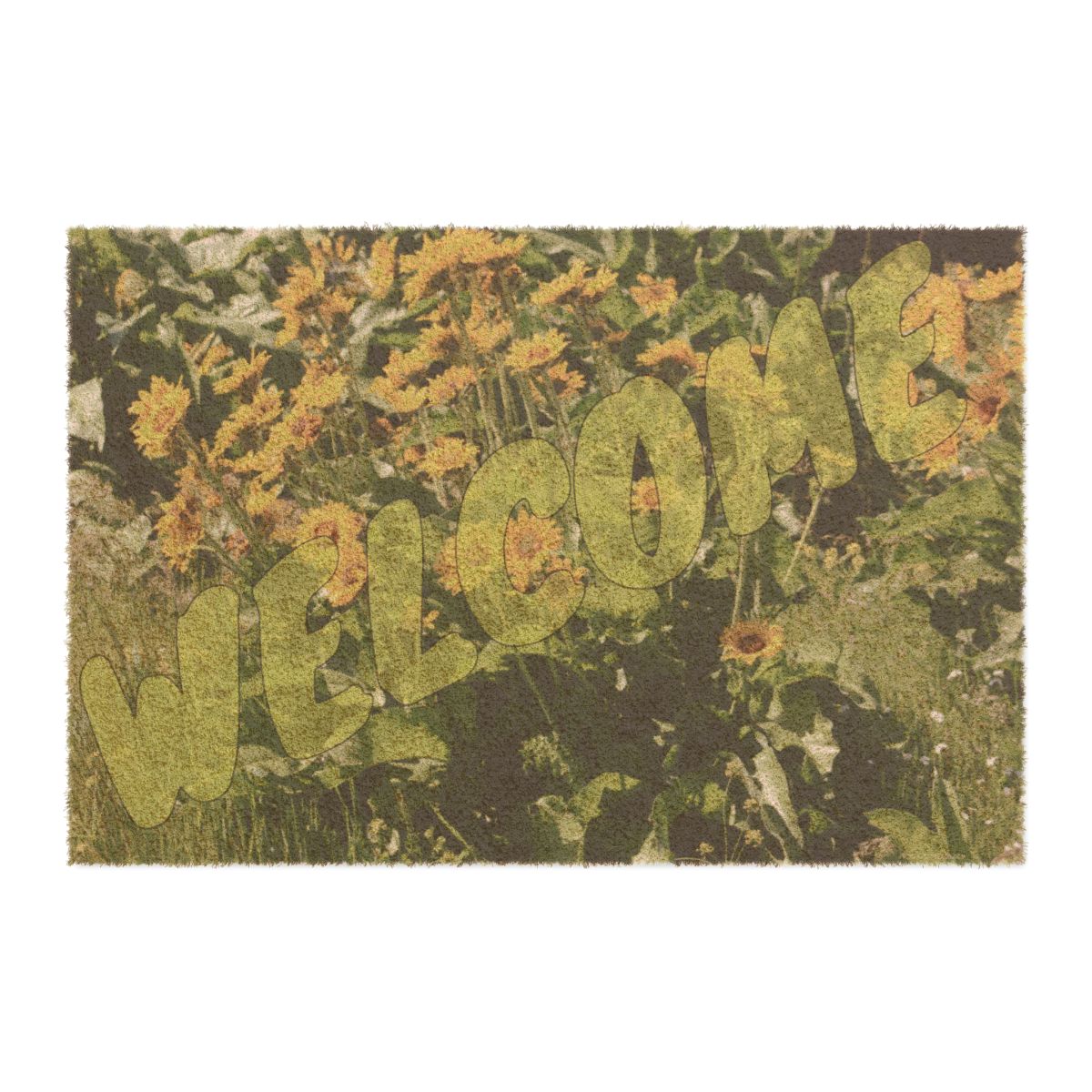 Welcome Floral Design Doormat for Home Decor