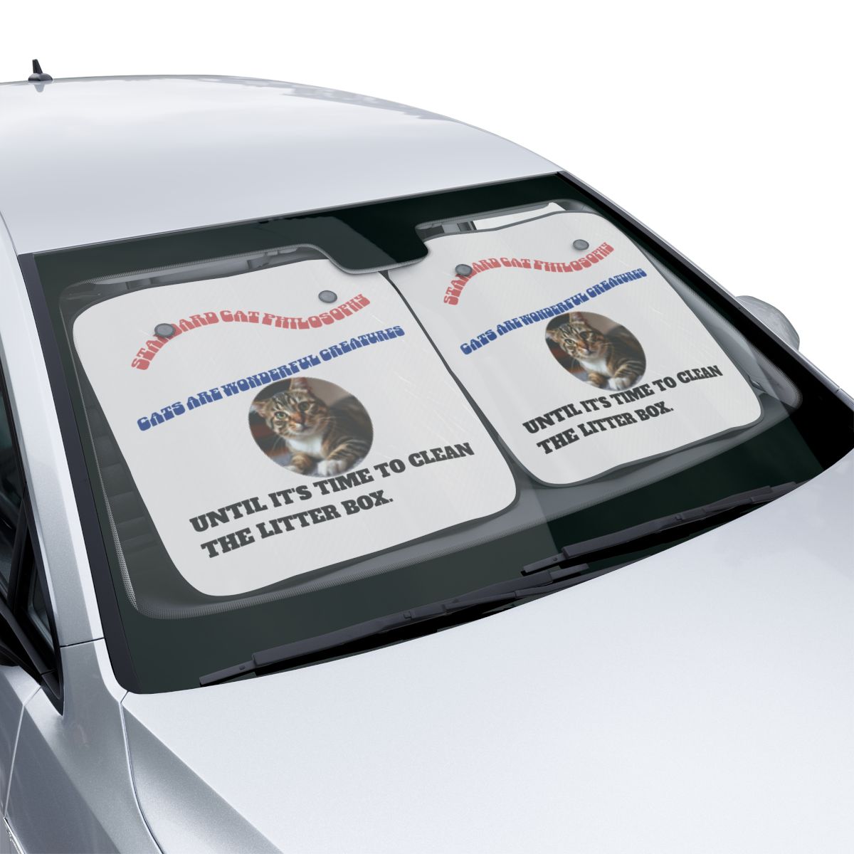 Funny Cat Philosophy Windshield Sun Shade