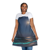 Beautiful Night Sky and Ocean Wave Design Apron