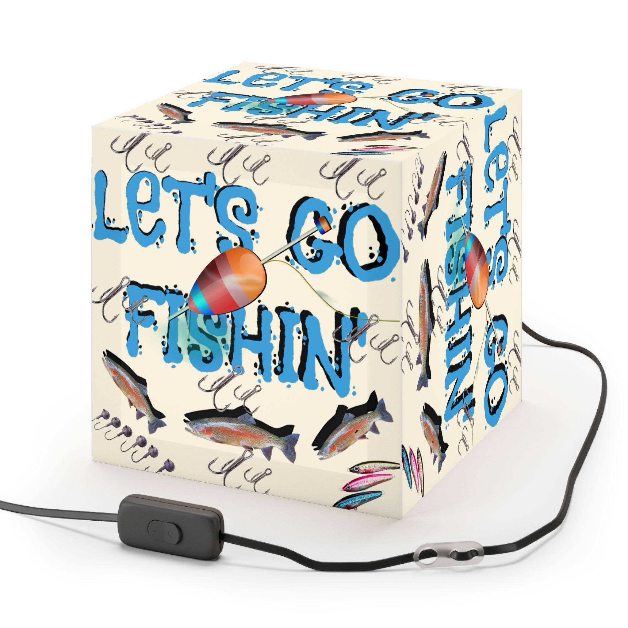 Let's Go Fishing Bobber Fish Lures Hooks Illuminated Display product type