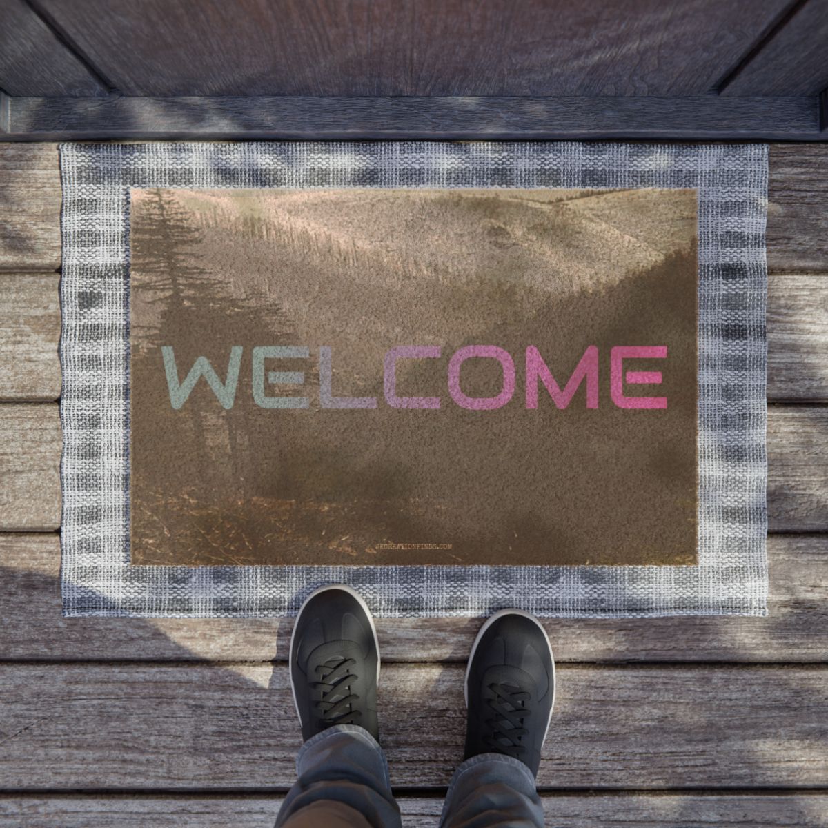 Colorful Welcome Design Front Door Mat