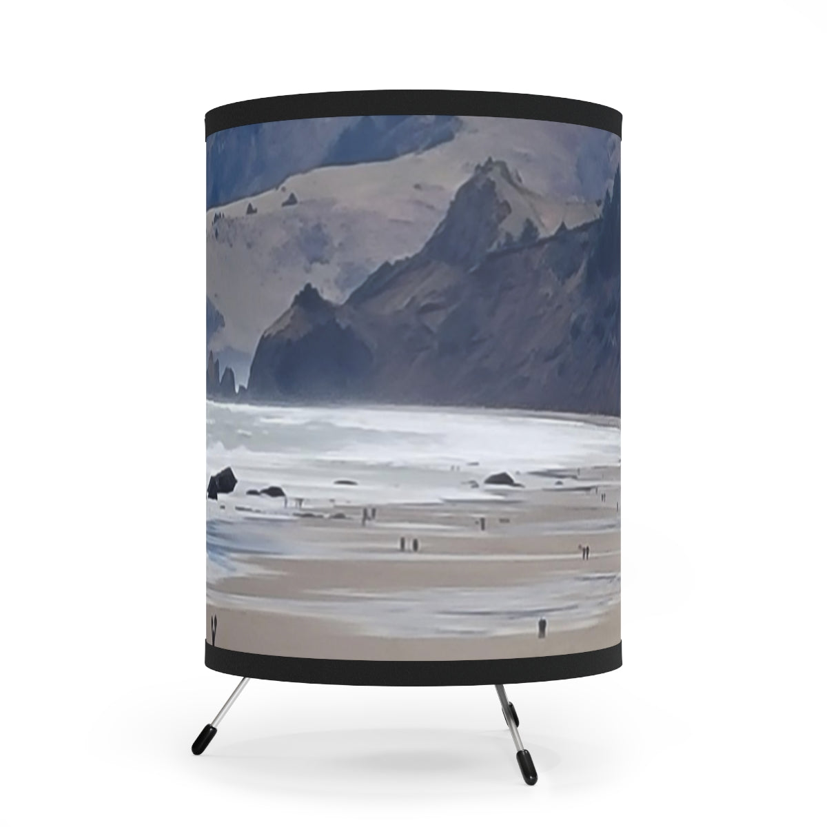 Unique Coastal Landscape Print Home Decor Lamp
