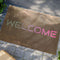 Welcome Doormat with Forest Background Adds Warmth