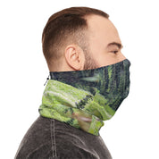 Green and Black Forest Pattern Neck Gaiter Face Covering