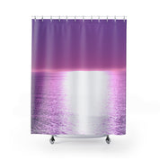 Beautiful Purple Sunset Over Ocean Shower Curtain